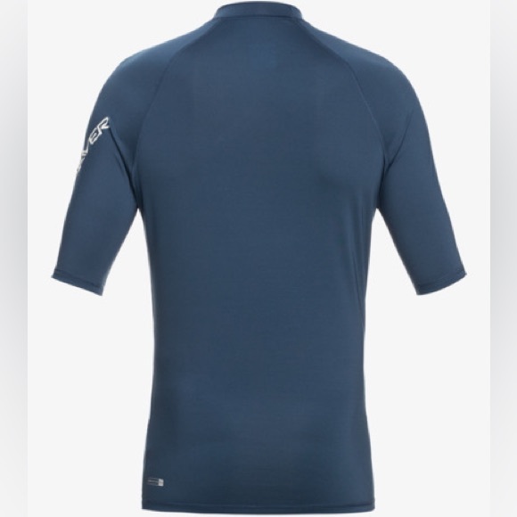 Quiksilver All Time Short Sleeve UPF 50 Rashguard: Insignia Blue - Medium - Picture 2 of 7